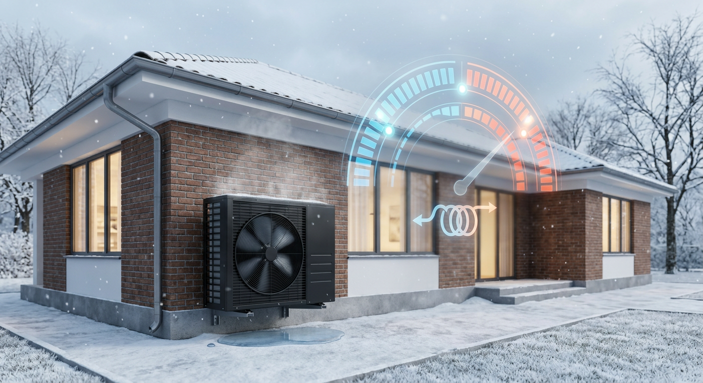 Õhksoojuspump talvel majal